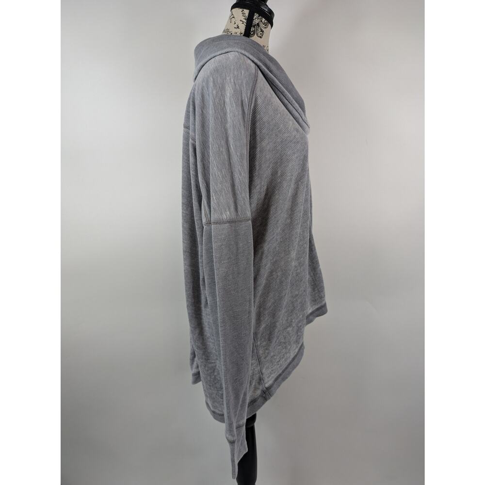 Lucky Brand Women's L Shirt Soft Thermal Top Gray Cowl Pullover Casual Cozy - Picture 4 of 9